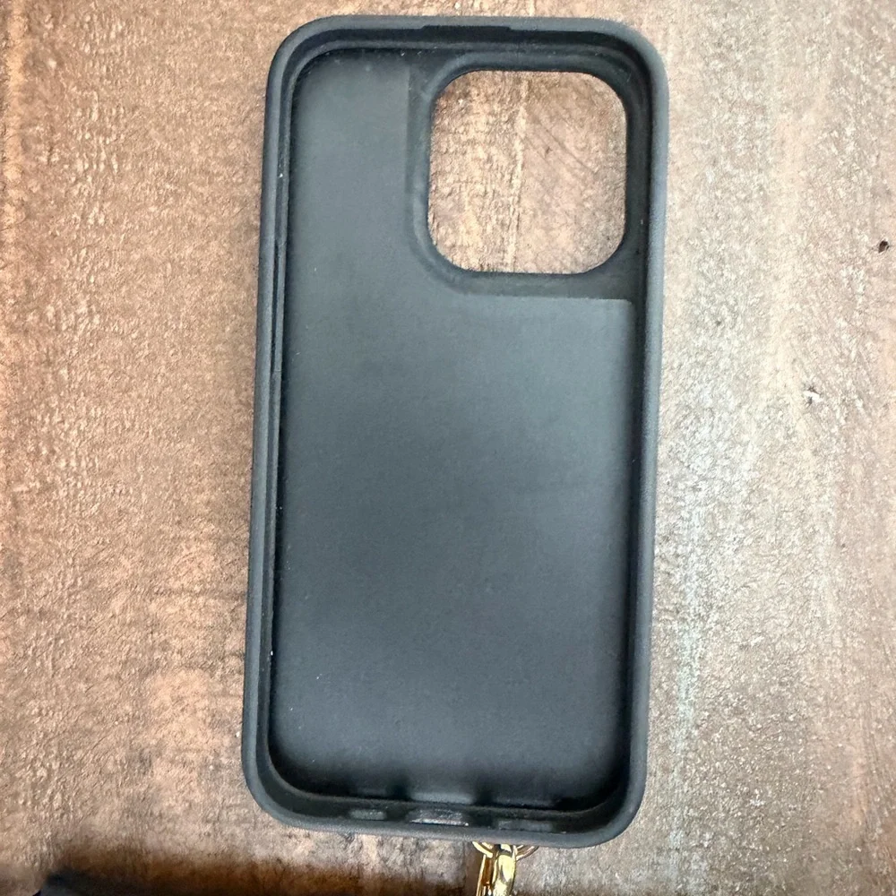 Bandolier Black Leather IPhone 15 Pro Case with Gold Accents - Picture 3 of 3